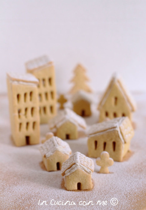 Villaggio di Natale in biscotto
